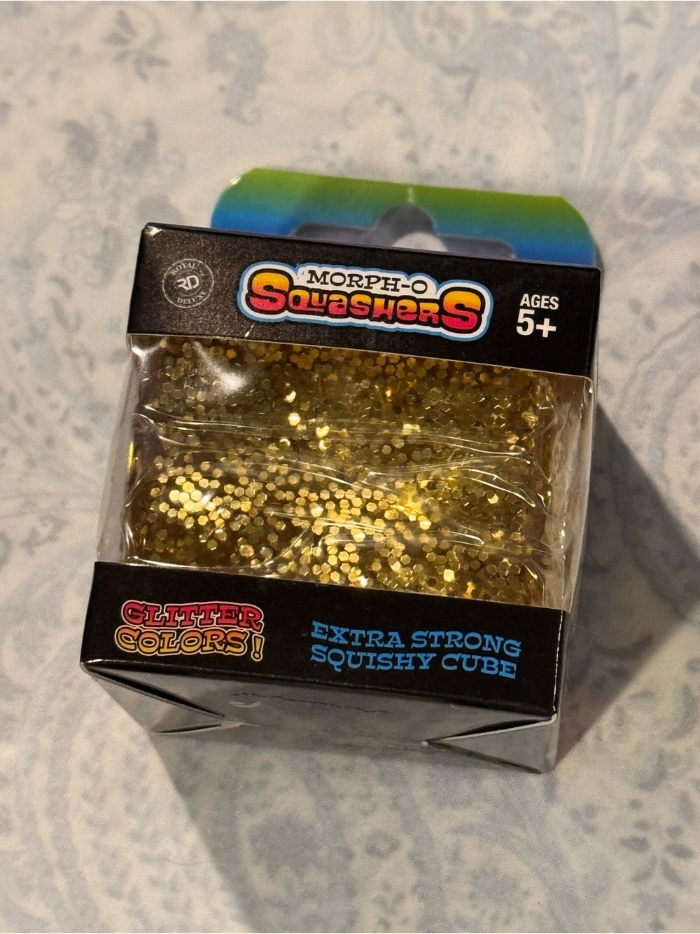 Morph-O Squashers Extra Strong Glitter Series Squishy Cube, Gold